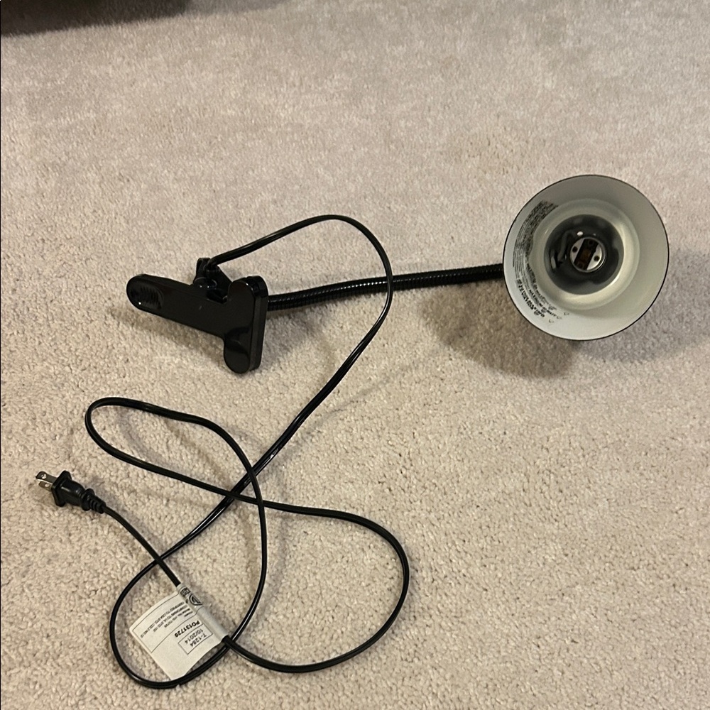 Adjustable Black Clip-On Lamp